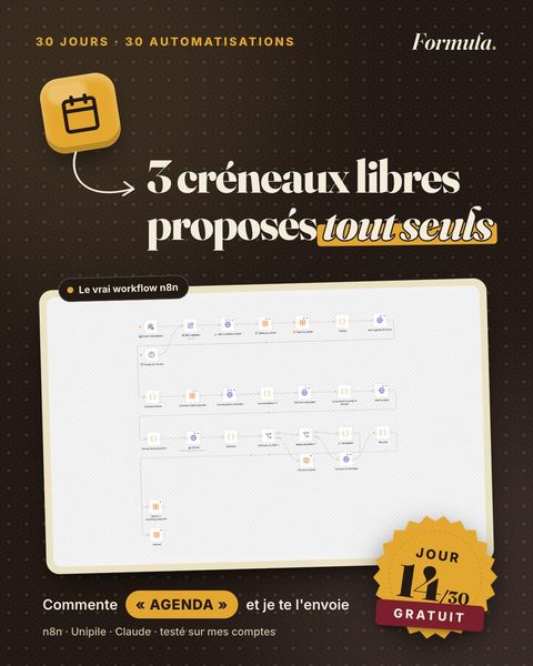 Jour 14 : 3 créneaux libres proposés tout seuls